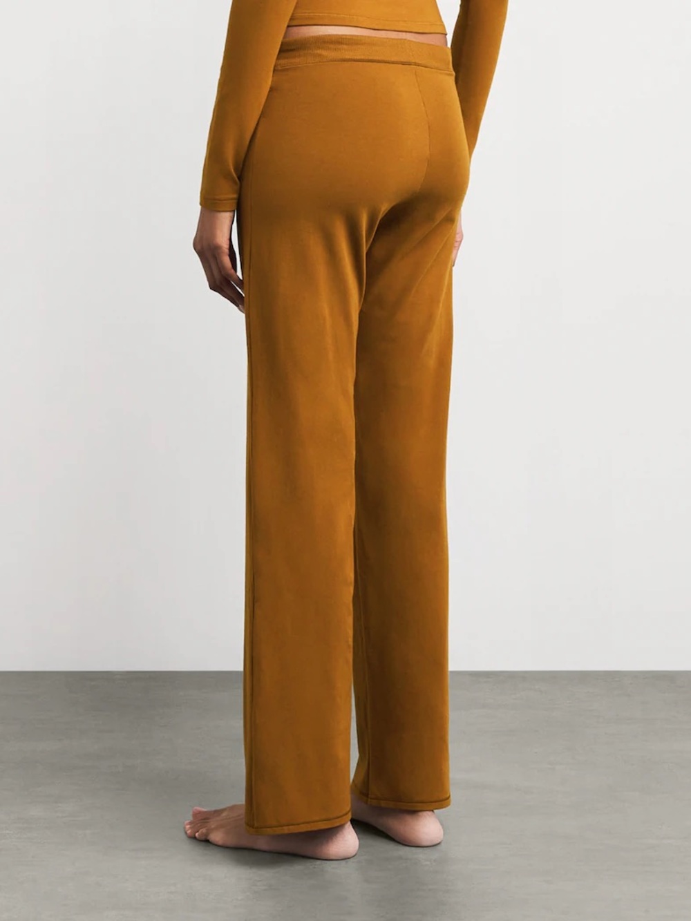 SKIMS Chai Cotton Jersey Straight Leg Lounge Pants Brown Neutral Small - Picture 4 of 6
